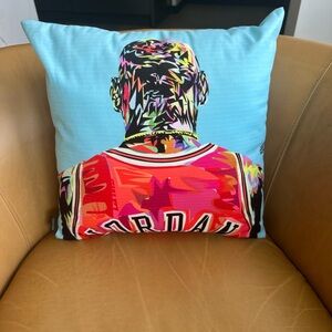 Colorful  Jordan Graphic Throw Pillow